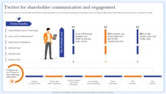 Twitter For Shareholder Communication And Engagement Communication Channels And Strategies