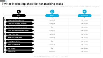 Twitter Marketing Checklist For Tracking Tasks