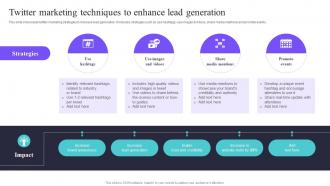 Twitter Marketing Techniques To Enhance Lead Deploying A Variety Of Marketing Strategy SS V