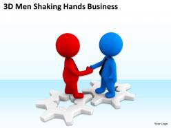 Two 3d men shaking hands business ppt graphics icons powerpoint