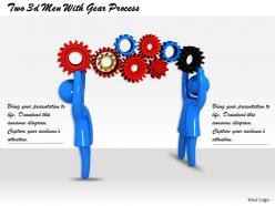 Two 3d men with gear process ppt graphics icons powerpoint