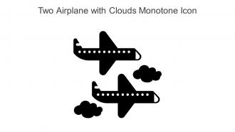 Two Airplane With Clouds Monotone Icon In Powerpoint Pptx Png And Editable Eps Format