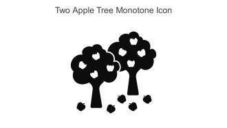 Two Apple Tree Monotone Icon In Powerpoint Pptx Png And Editable Eps Format