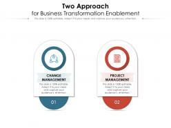Two approach for business transformation enablement