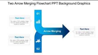Two arrow merging flowchart ppt background graphics