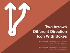Two arrows different direction icon with boxes