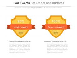 Two awards for leader and business powerpoint slides