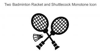 Two Badminton Racket And Shuttlecock Monotone Icon In Powerpoint Pptx Png And Editable Eps Format