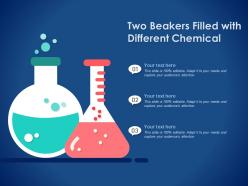 Two beakers filled with different chemical