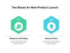 Two boxes for new product launch