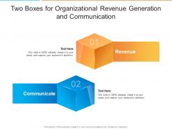 Two boxes for organizational revenue generation and communication