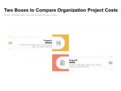 Two boxes to compare organization project costs