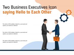 Two business executives icon saying hello to each other