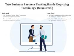 Two Business Partners Shaking Hands Depicting Technology Outsourcing