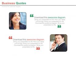 Two business peoples with business quotes powerpoint slides