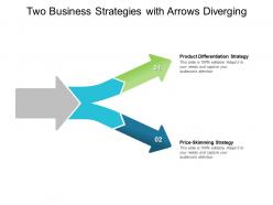 Two business strategies with arrows diverging