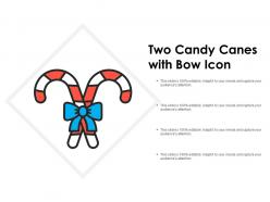 Two candy canes with bow icon