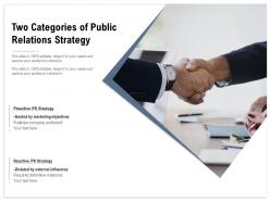 Two categories of public relations strategy