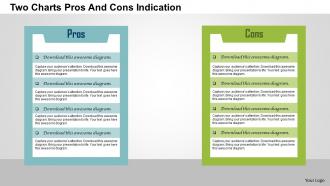 Two Charts Pros And Cons Indication Flat Powerpoint Design
