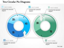 Two circular pie diagrams powerpoint template