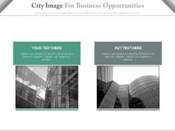 Two city images for business opportunities powerpoint slides