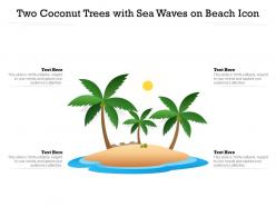 Two Coconut Trees With Sea Waves On Beach Icon