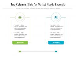 Two columns slide for market needs example infographic template