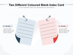 Two different coloured blank index card