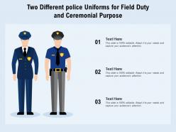 Two different police uniforms for field duty and ceremonial purpose