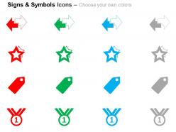 Two directional arrows star tag medal ppt icons graphics