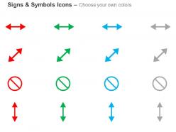 Two directional ban vertical arrow ppt icons graphics