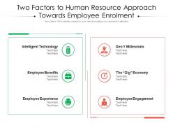 Two factors to human resource approach towards employee enrolment
