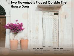 Two Flowerpots Placed Outside The House Door