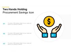 Two hands holding procurement savings icon