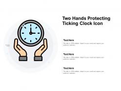 Two hands protecting ticking clock icon