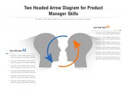Two headed arrow diagram for product manager skills infographic template