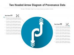 Two headed arrow diagram of provenance data infographic template