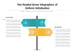 Two headed arrow of uniform initialization infographic template