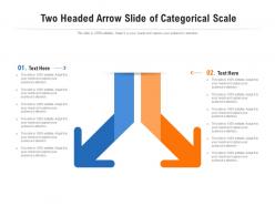 Two headed arrow slide of categorical scale infographic template