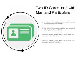 Two id cards icon with man and particulars