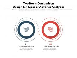 Two items comparison design for types of advance analytics