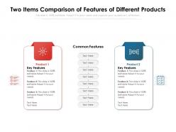Two items comparison of features of different products