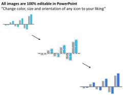 Two level bar graph for data indication flat powerpoint design
