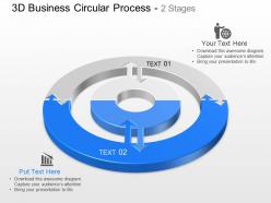 Two level circle diagram business process indication powerpoint template slide