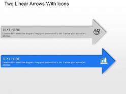 Two linear arrows with icons powerpoint template slide