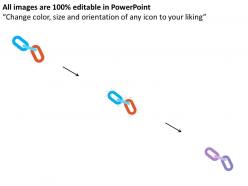 Two links of chain diagram flat powerpoint design
