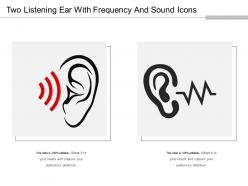 Two listening ear with frequency and sound icons