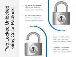 Two locked unlocked grey color padlock