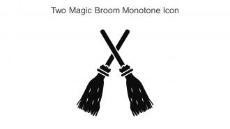 Two Magic Broom Monotone Icon In Powerpoint Pptx Png And Editable Eps Format