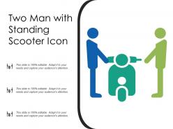 Two man with standing scooter icon